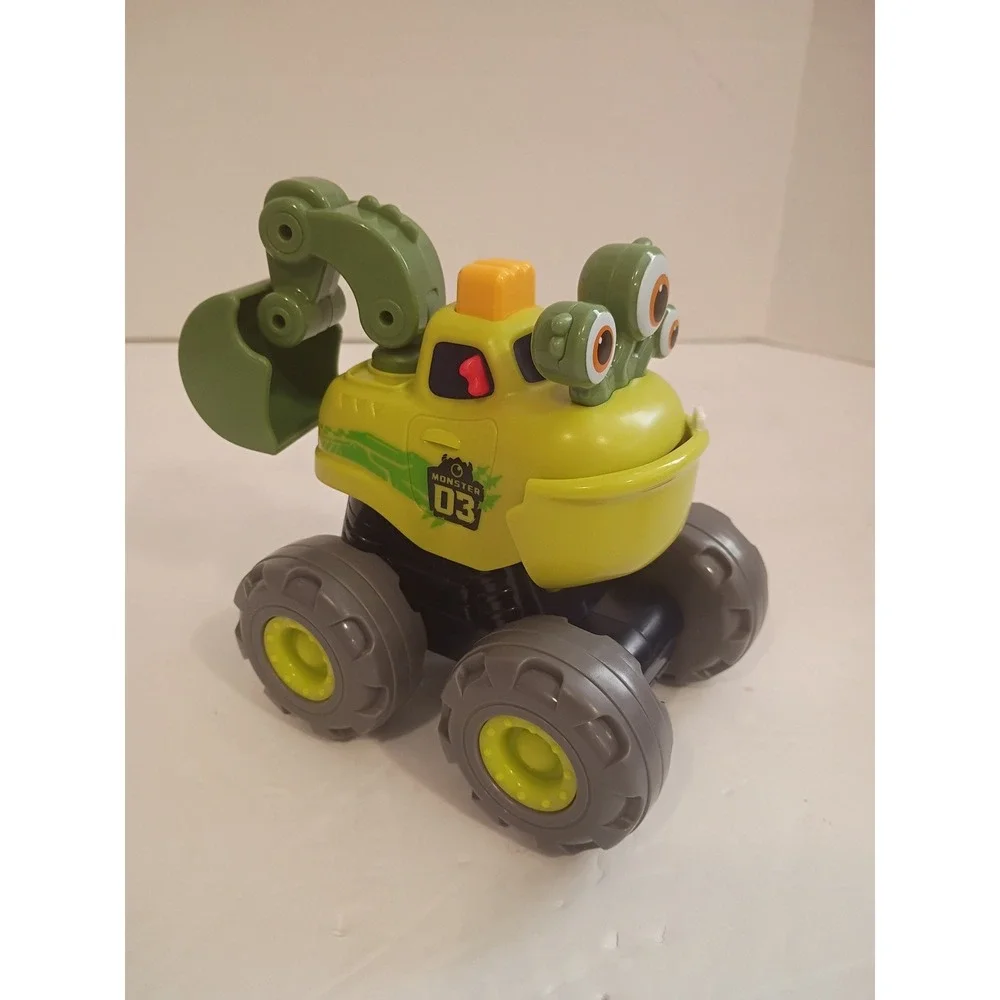 Monster 03 Excavator Truck Toy Green Yellow Monster Digging Arm Interactive Toy